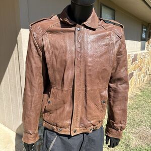 Vintage Liaison Leatherwear USA Leather Bomber Jacket Mens Size 44 Air Force‎